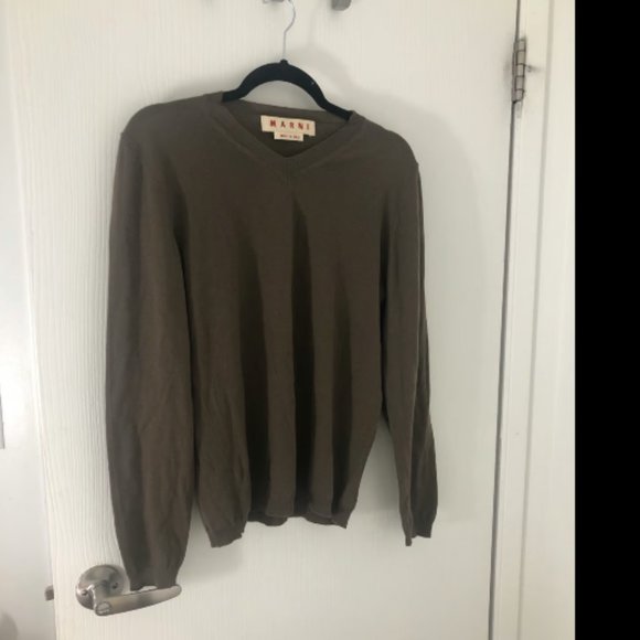 Marni 100% Cashmere V Neck Sweater Sz 48 - Picture 1 of 8